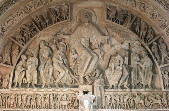 Basilique de Vézelay. Tympan central du narthex.